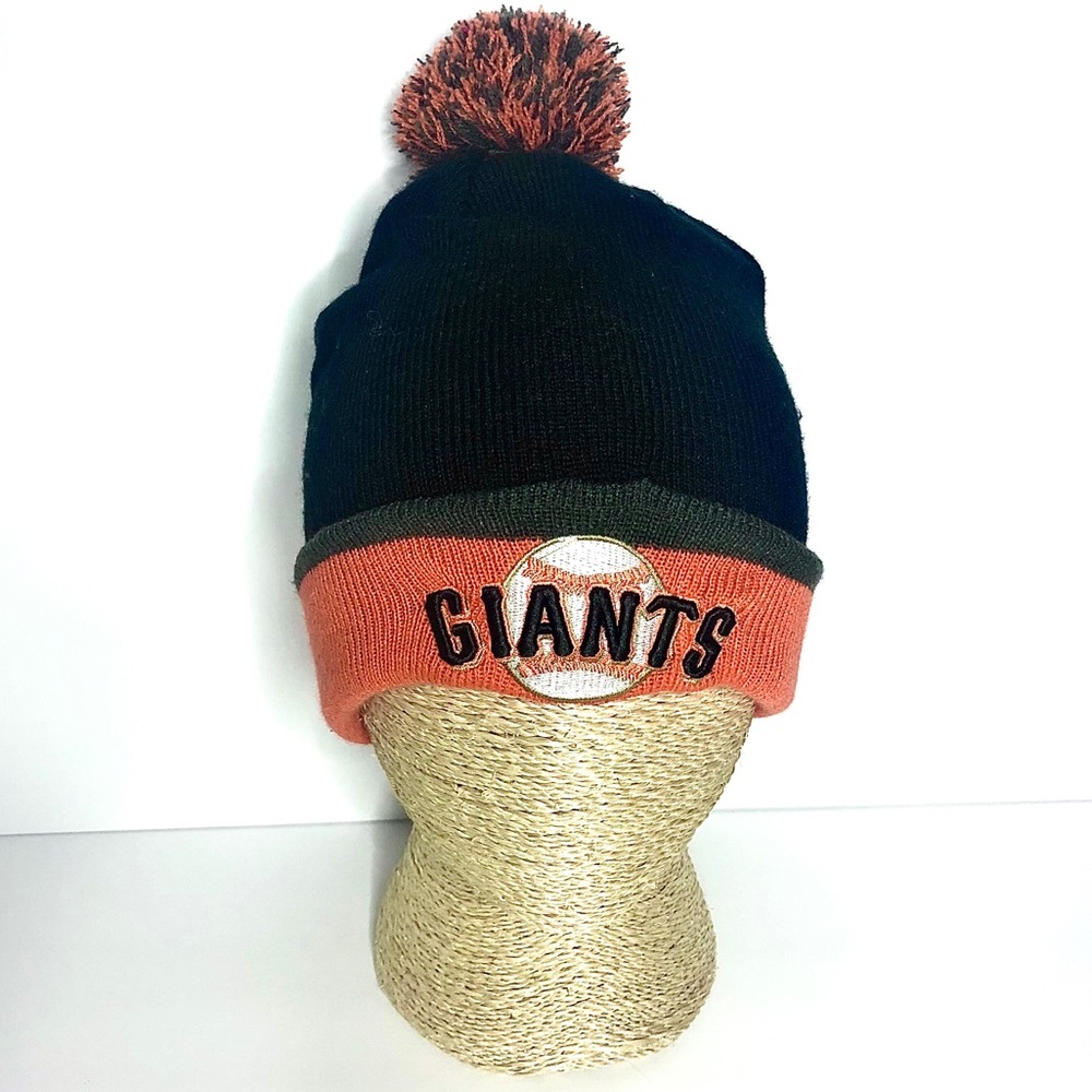 SF Giants Pom Pom Chunky Beanie MLB Genuine Merch